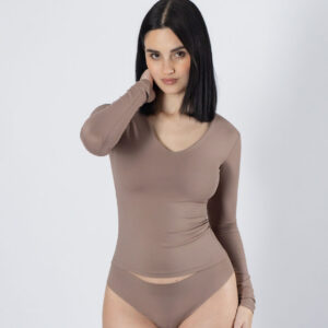 V-Neck LS Tee - Taupe