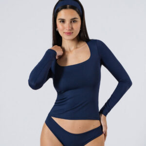Square LS Tee - Navy