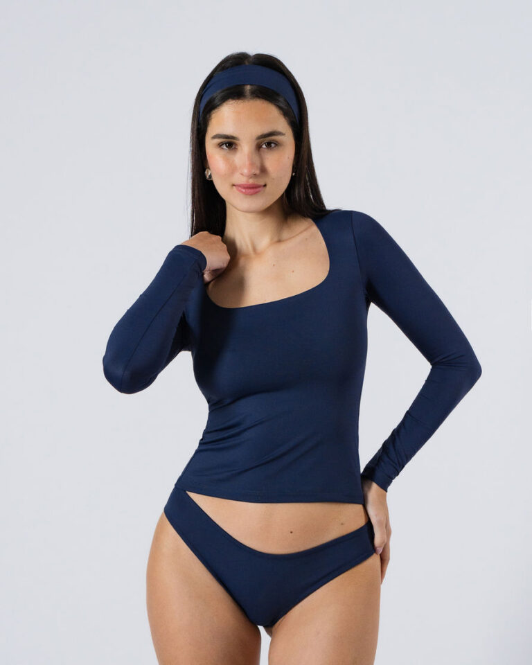 Square LS Tee - Navy